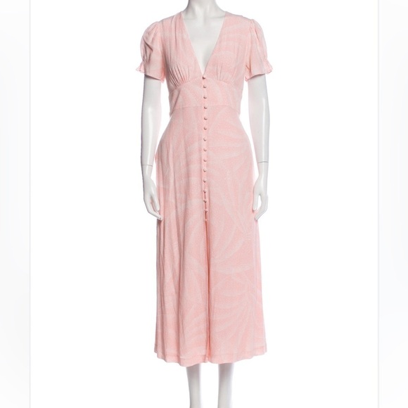 O.P.T Divine baby pink button front midi dress - Picture 1 of 10